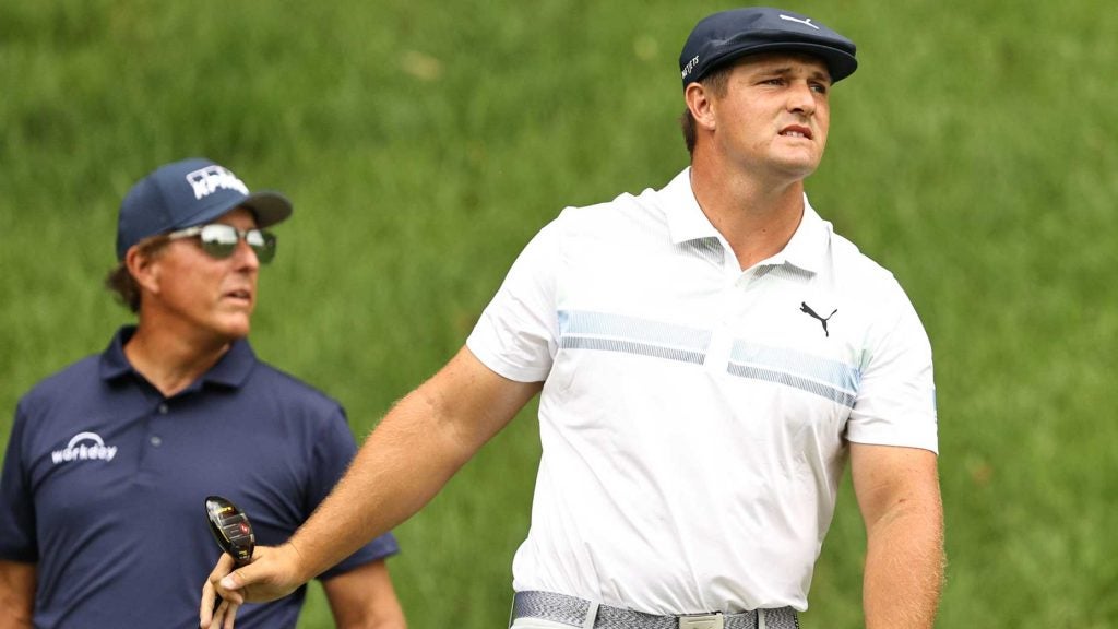 Bryson DeChambeau and Phil Mickelson at Travelers Championship