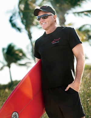 Greg Norman on the beach.