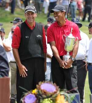 Tiger Woods and Rocco Mediate at the 2008 U.S. Open.