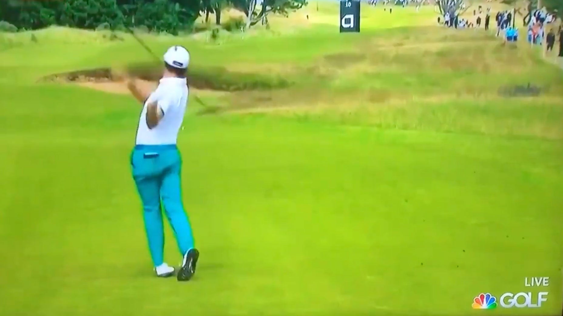 That is a one-in-a-million shot for him Justin Thomas tops shot, tosses club