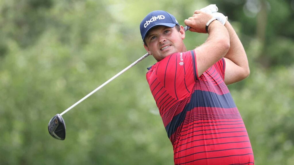 Patrick Reed takes a swing.