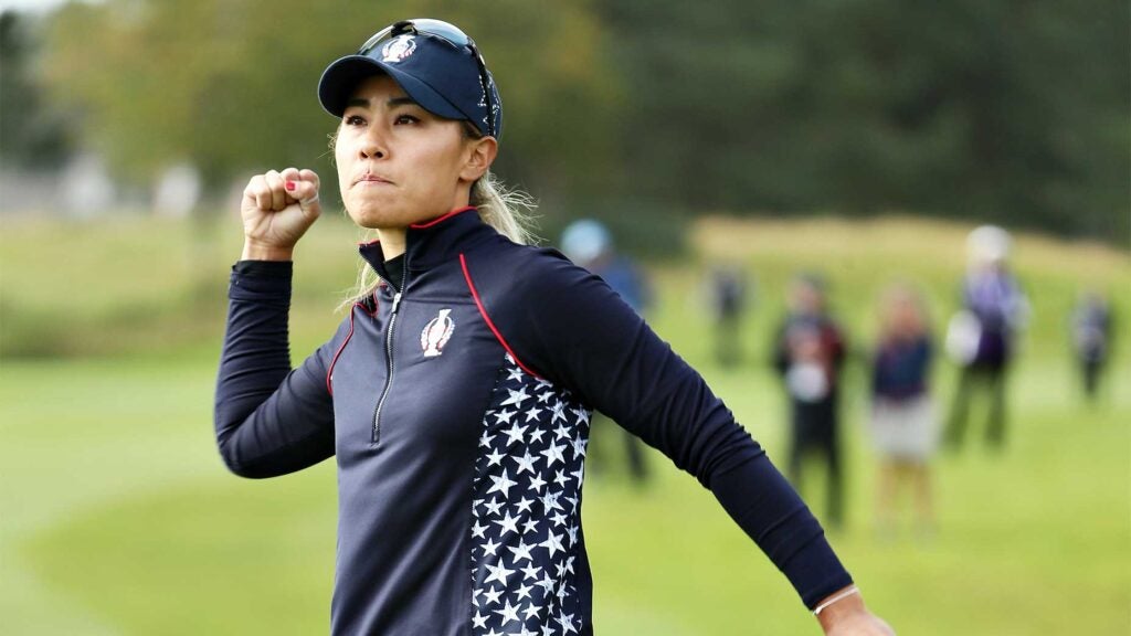 Danielle Kang celebrates at the 2019 Solheim Cup.