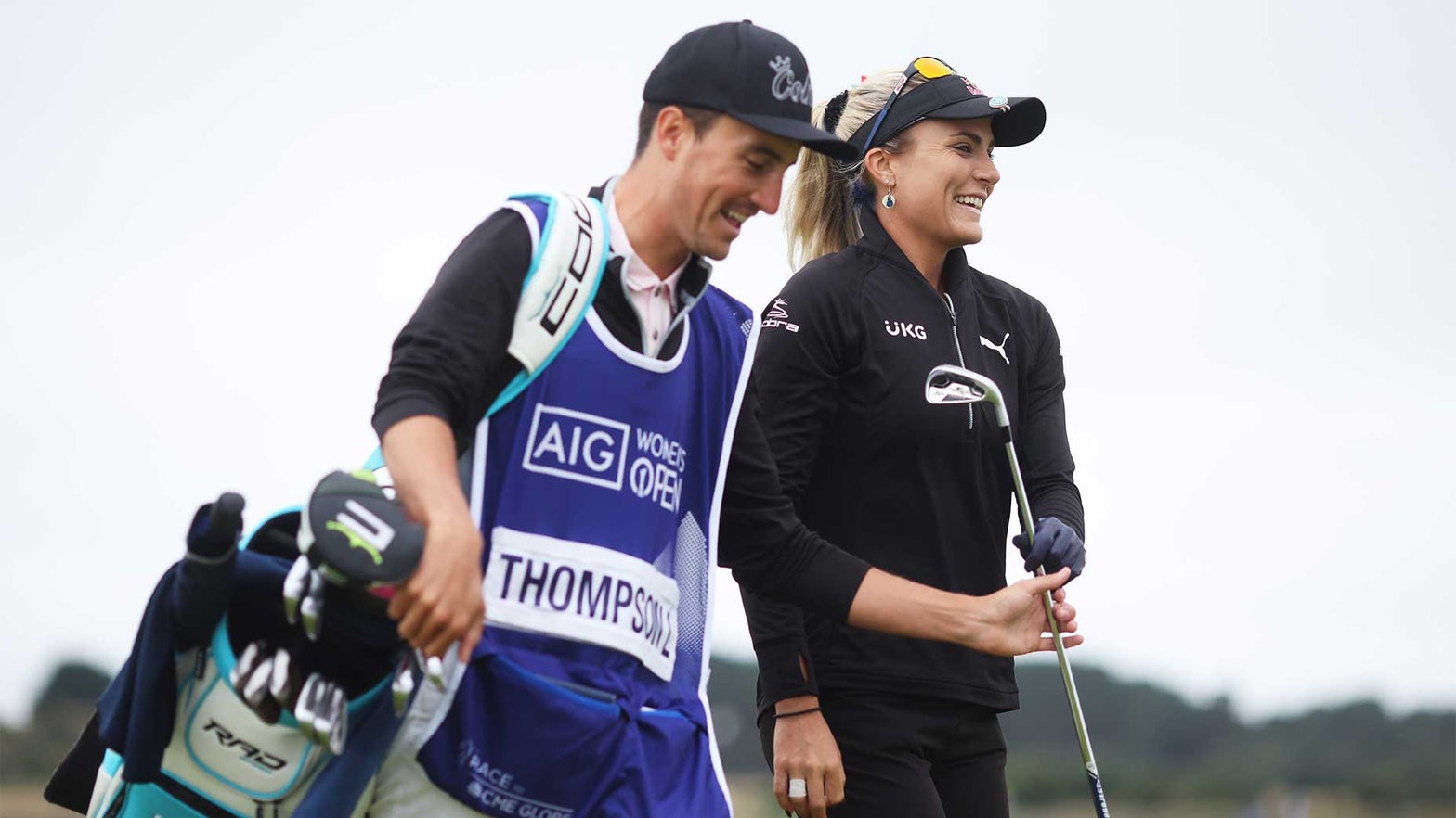 Lexi Splits With Caddie Contending At Womens Open With Local Looper