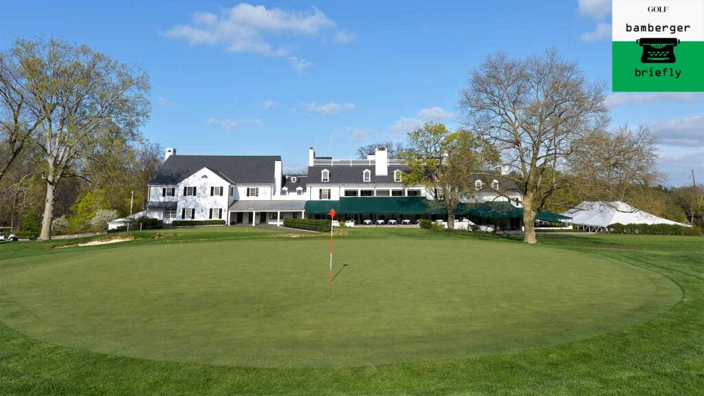 The 18th green at Merion golf club