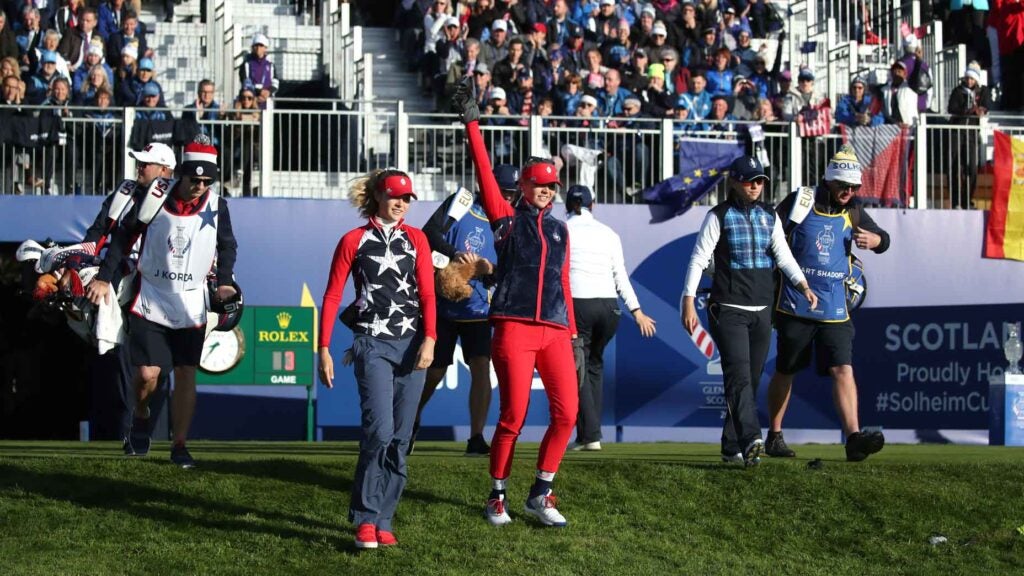 Nelly Korda and Jessica Korda at Solheim Cup
