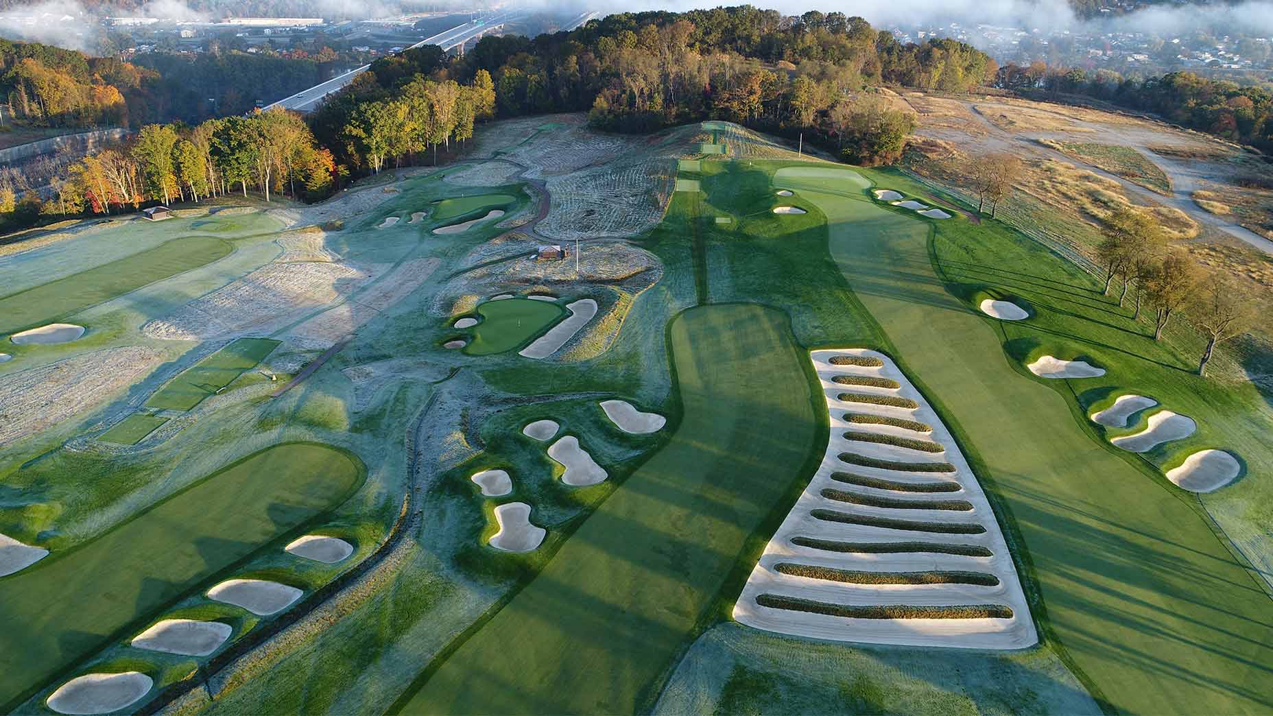 An aerial view of Oakmont.