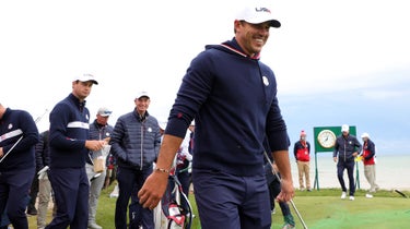 KOHLER, WISCONSIN - SEPTEMBER 23: Brooks Koepka of team United States walks to the fourth tee during practice rounds prior to the 43rd Ryder Cup at Whistling Straits on September 23, 2021 in Kohler, Wisconsin. (Photo by Stacy Revere/Getty Images)