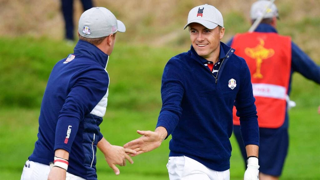 Justin Thomas and Jordan Spieth at the 2018 Ryder cup.