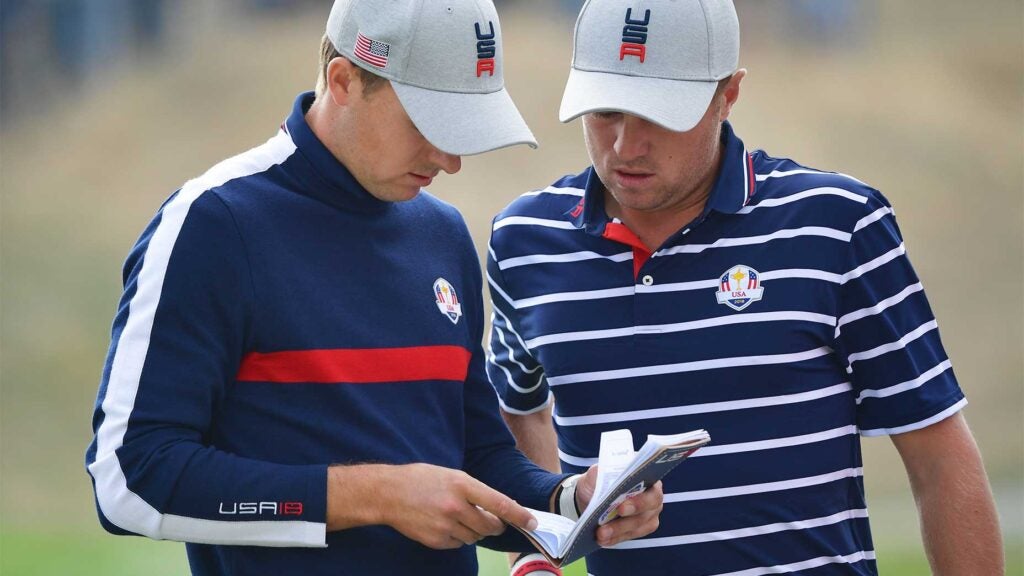 Justin Thomas and Jordan Spieth at the 2018 Ryder Cup.