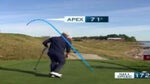 Golfer hits shot at Ryder Cup