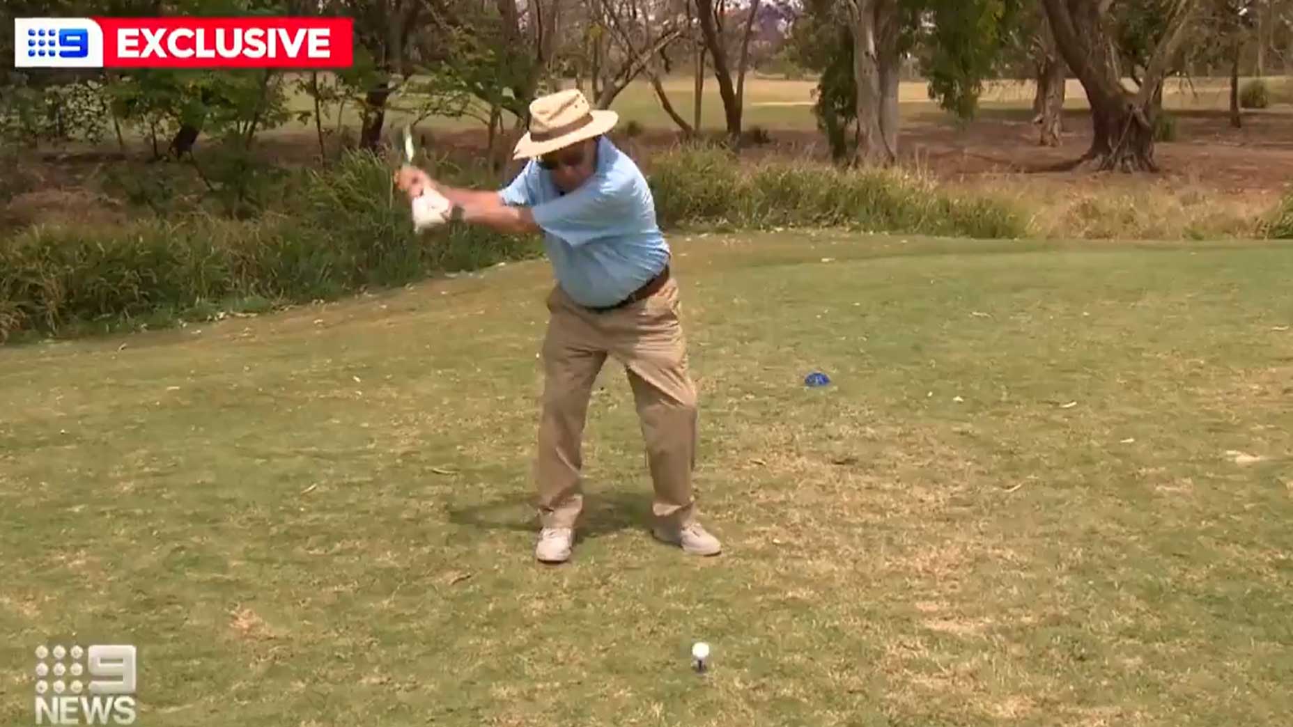 Australian golfer records incredible ace after hitting into group ahead