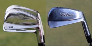 Adam Scott's old 680 Forged irons (left) vs. his new 681.AS Forged prototype irons.