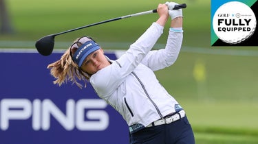 brooke henderson tees off with a 48-inch Ping driver at the Founders Cup