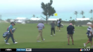 Matthew Fitzpatrick tapped in for par at No. 9 as Golf Channel's camera's battled the weather, too.