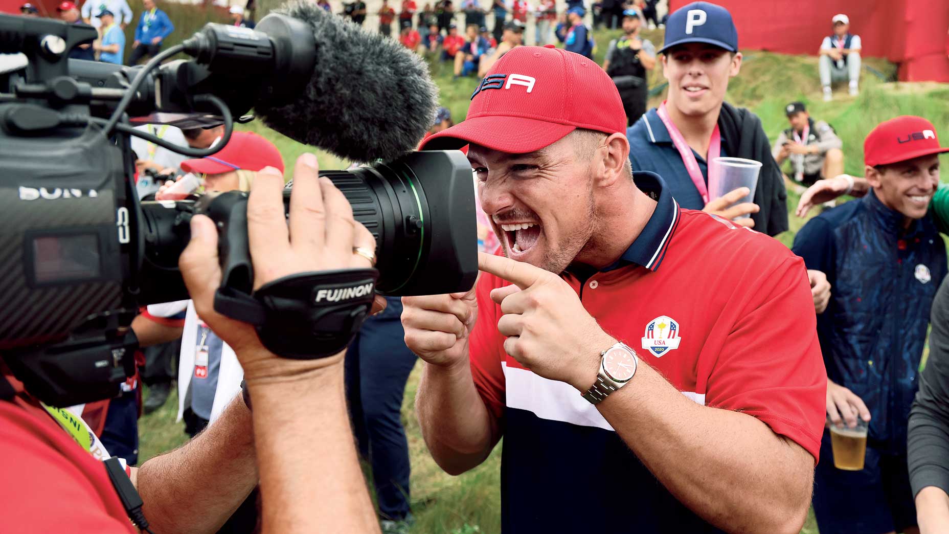 bryson dechambeau screams at camera
