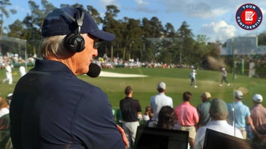 greg norman in the booth at the 2021 masters