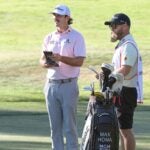 Joe greiner and max homa check yardages