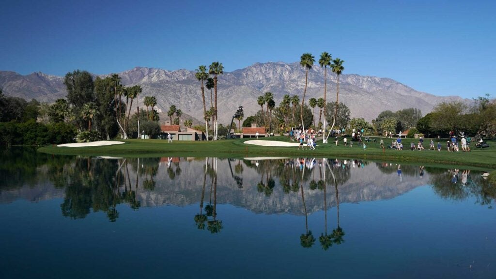 A wide view of mission hills country club's golf course