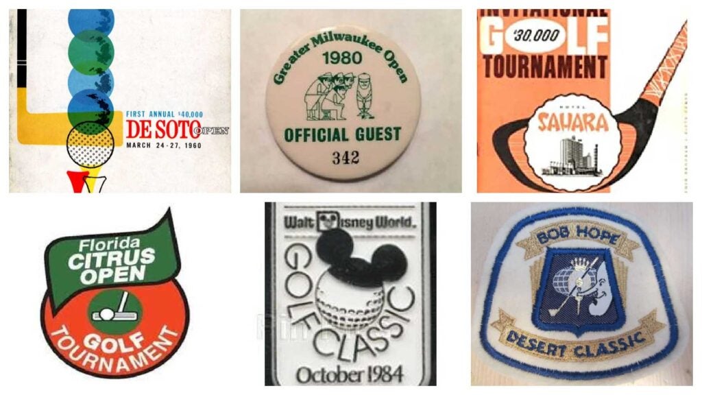 Six old logos for PGA Tour tournaments that no longer exist.