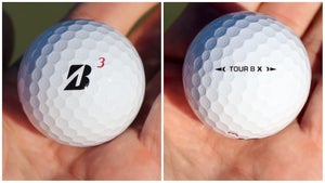 Matt Kuchar's Bridgeston prototype Tour B X golf ball.