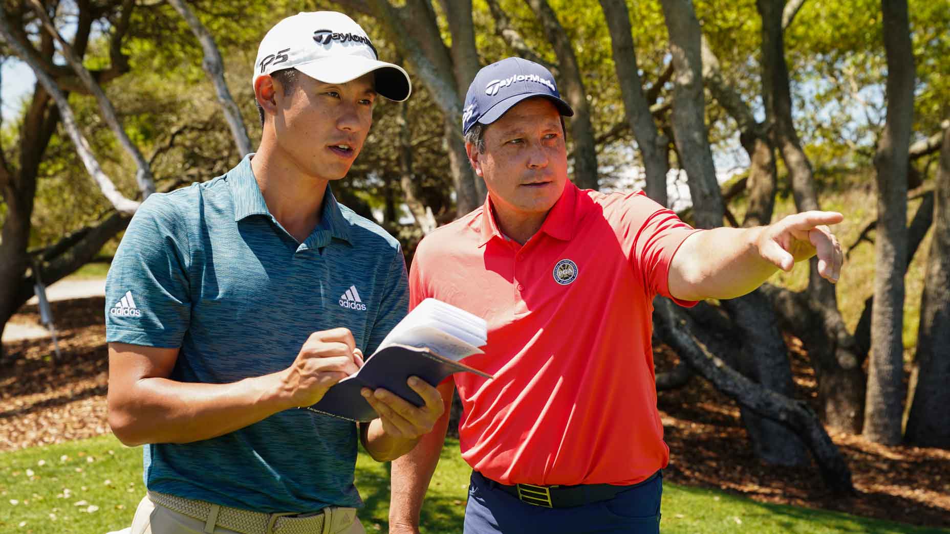 Collin Morikawa and Rick Sessinghaus analyze a shot