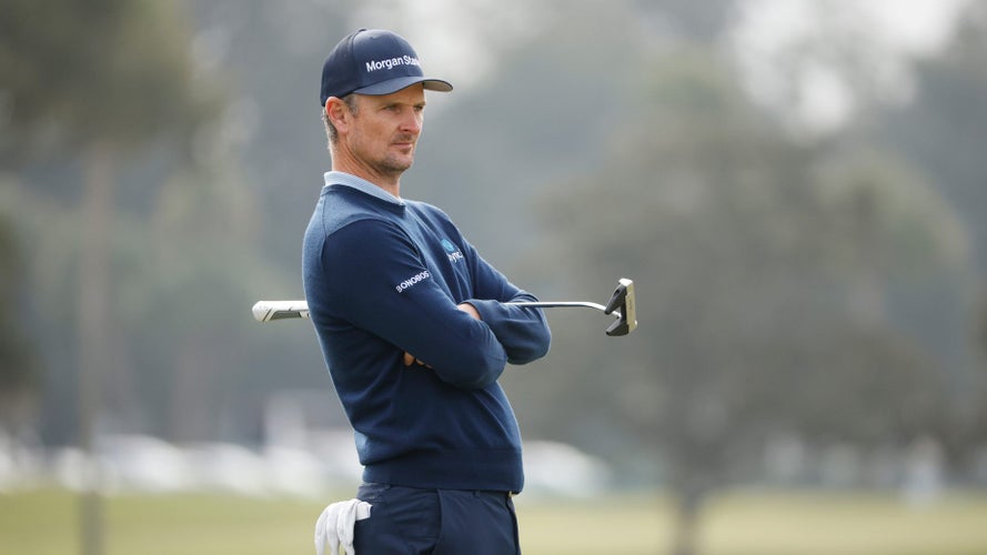 Pebble Beach, USA. 03rd Feb, 2022. Mookie Betts putts onto the 6th green at  Monterey Peninsula Club during the first round of the AT&T Pro-Am PGA Tour  golf event Monterey Peninsula, California