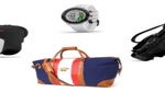 Sample of luxury golf gifts on a white background
