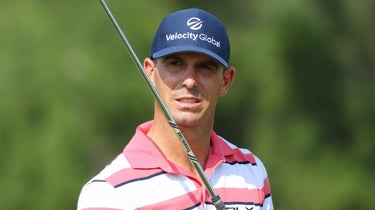 Billy Horschel warms up at the DP World Tour Championship on Wednesday in Dubai.