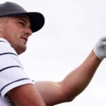 Bryson DeChambeau points with his golf glove ahead of the 2021 Ryder Cup at Whistling Straits