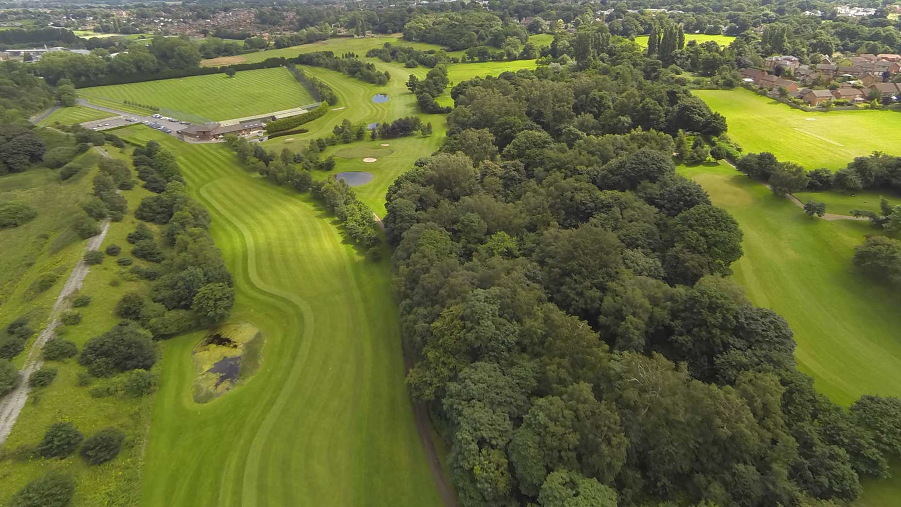 aerial of golf course