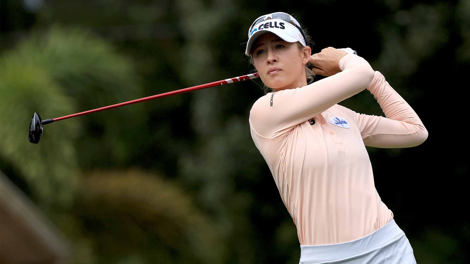 nelly korda watches a shot at the pelican womens championship.