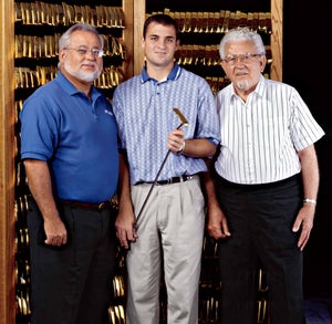 From left, the Ping dynasty — John A. Solheim, John K. Solheim and Karsten Solheim — in the 1990s.