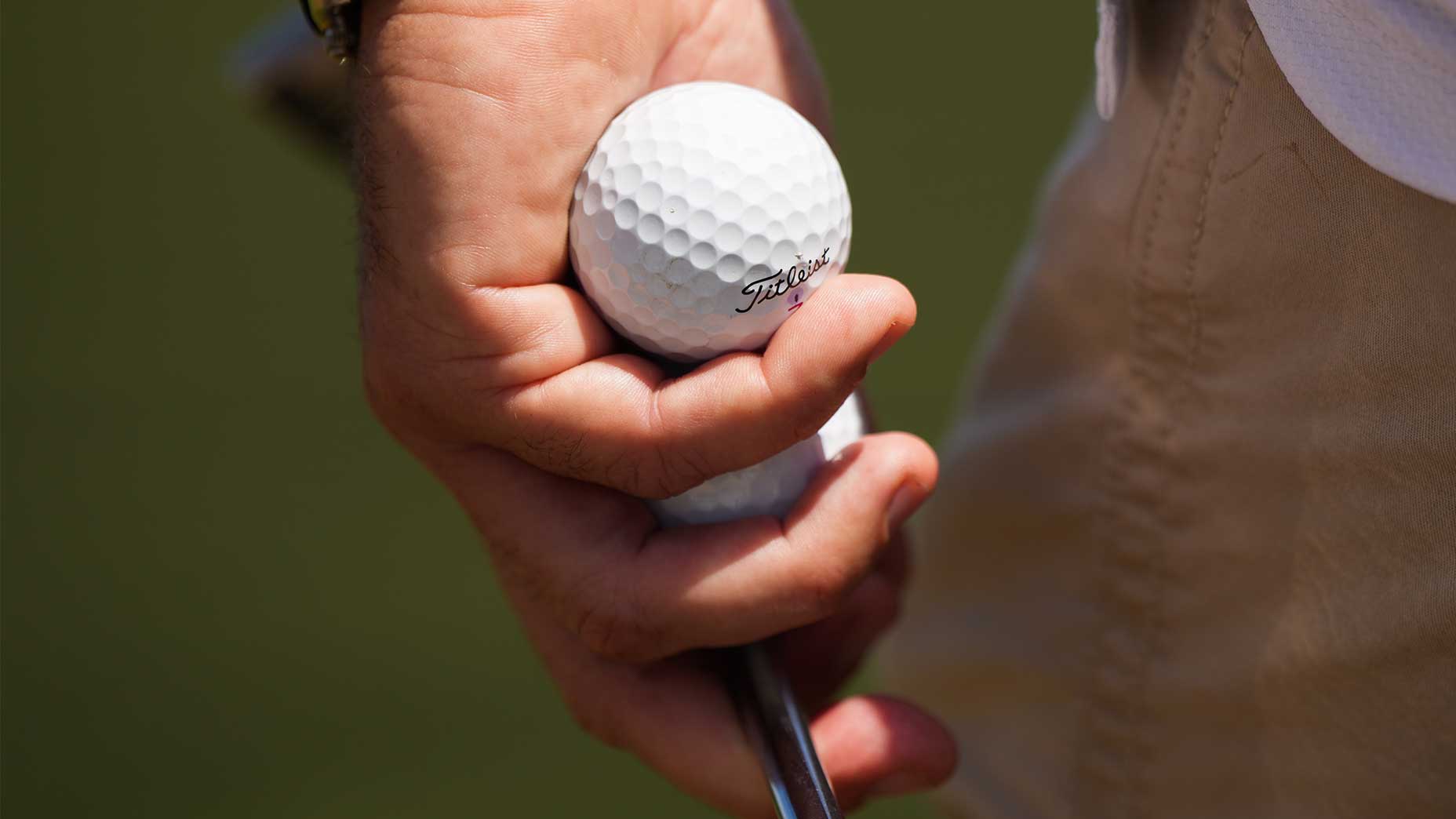 A titled golf ball
