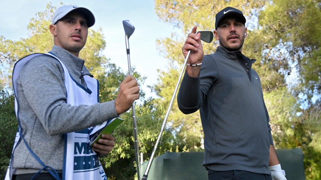 Brooks Koepka's brother Chase served as fill-in caddie for the first time on the PGA Tour.