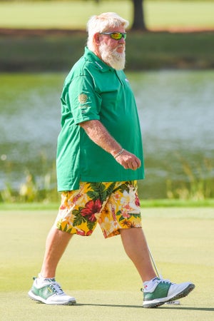 ORLANDO, FL - DECEMBER 16: John Daly walks on the green during the PGA TOUR Champions Thursday Pro-am at PNC Championship at Ritz-Carlton Golf Club on December 16, 2021 in Orlando, Florida. (Photo by Ben Jared/PGA TOUR via Getty Images)