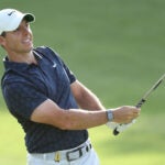 Rory McIlroy hits a wedge