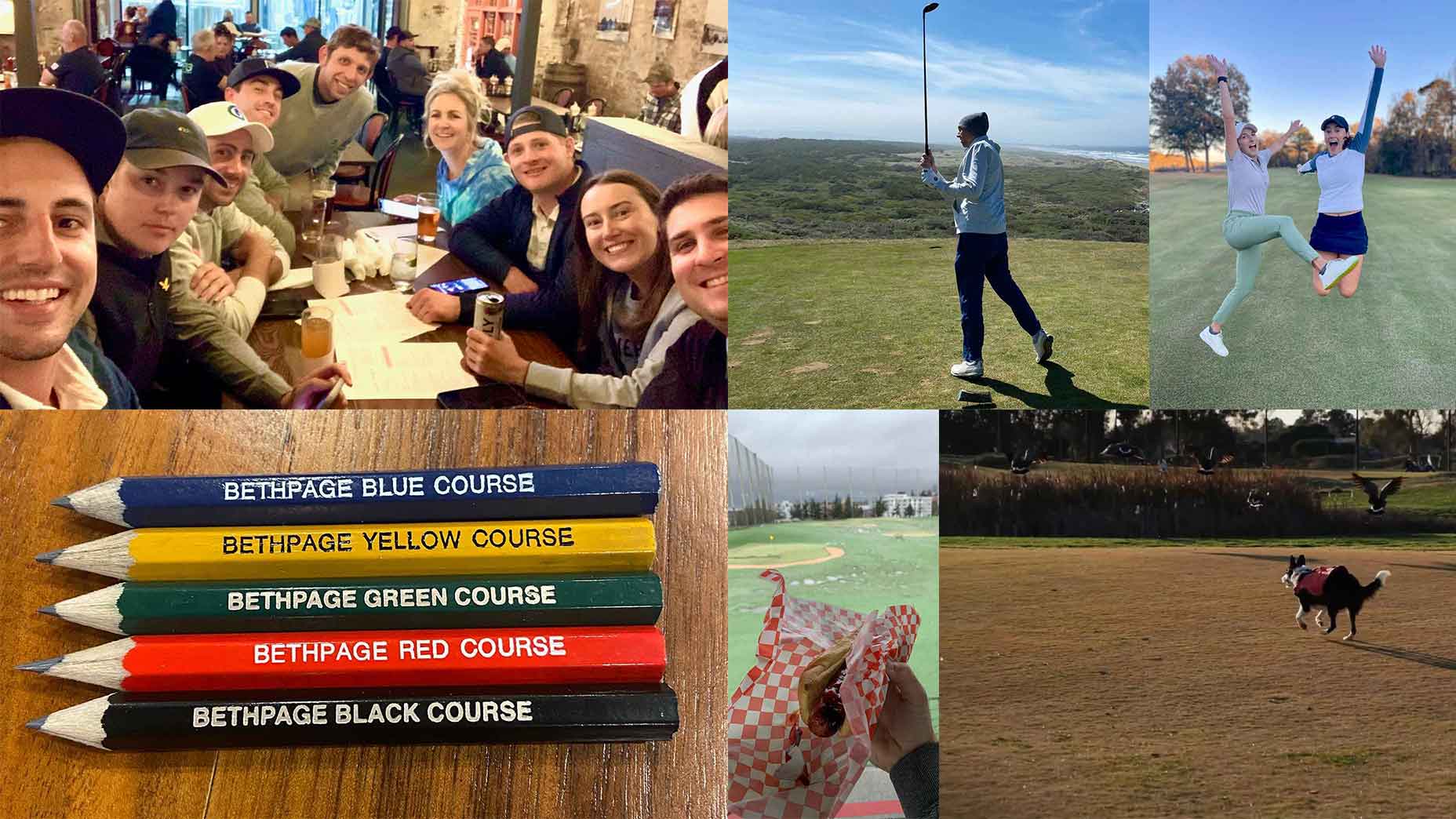 Collage of golf photos