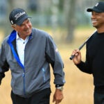Tiger Woods and his son Charlie played golf with Mike Thomas last week for the first time since Tiger's car crash.
