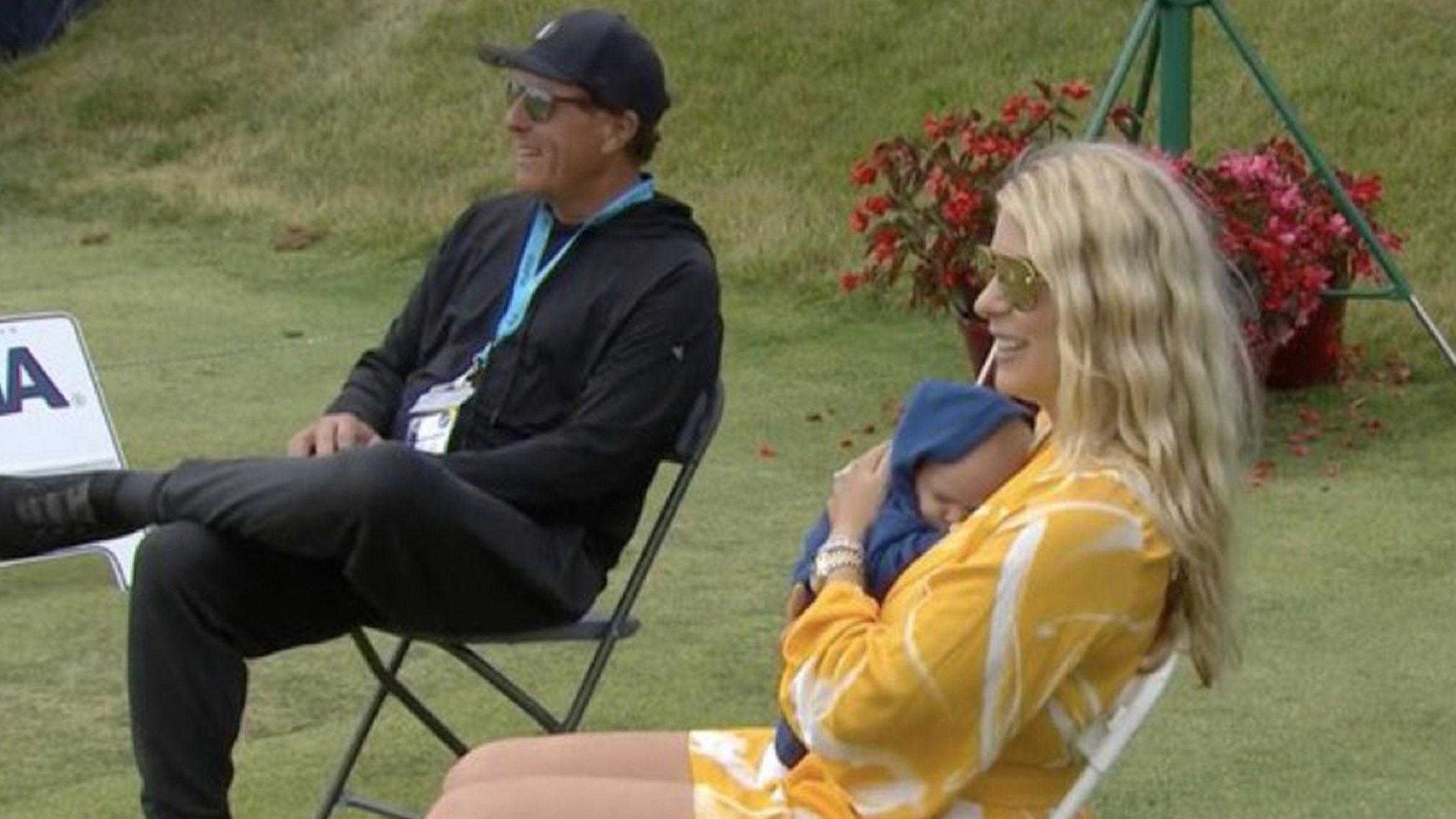 Phil Mickelson and Kelley Cahill Rahm at the U.S. Open