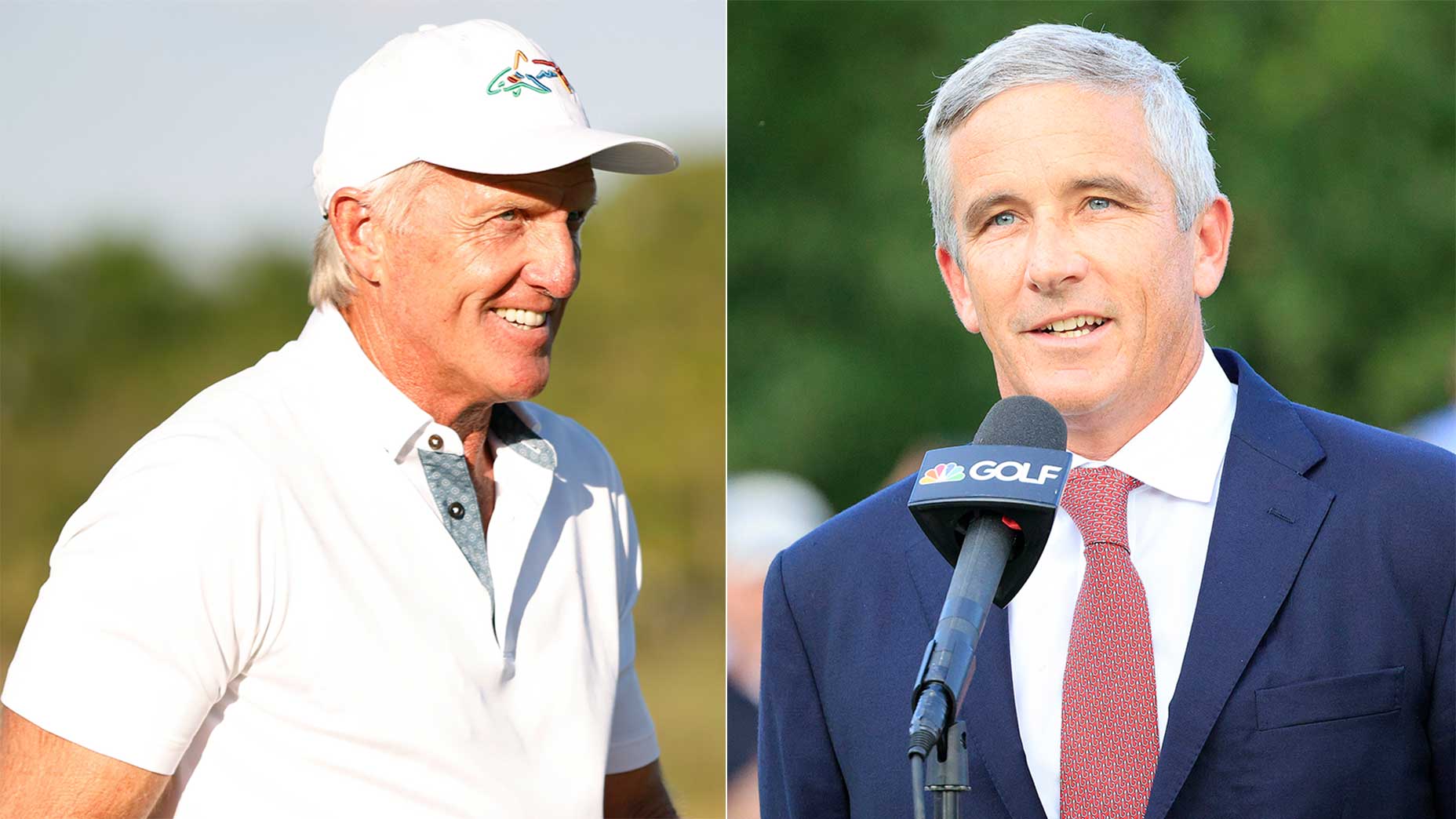 El CEO de LIV Golf, Greg Norman, y el comisionado del PGA Tour, Jay Monahan, parecen tener sus organizaciones en un curso de colisión.