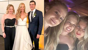 Morgan Pressel poses with the bride and groom as well as Nelly Korda and Sophia Popov