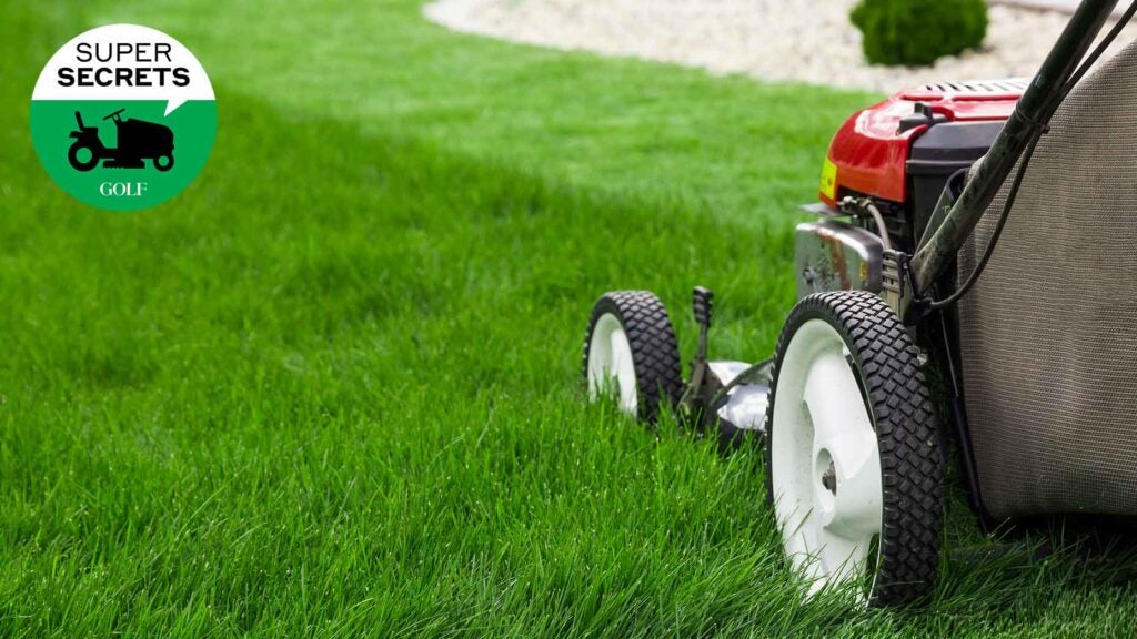 mowing lawn