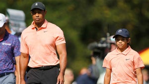 tiger and charlie woods walk