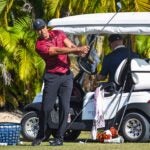 Tiger Woods practices onto range at 2021 Idol World Challenge