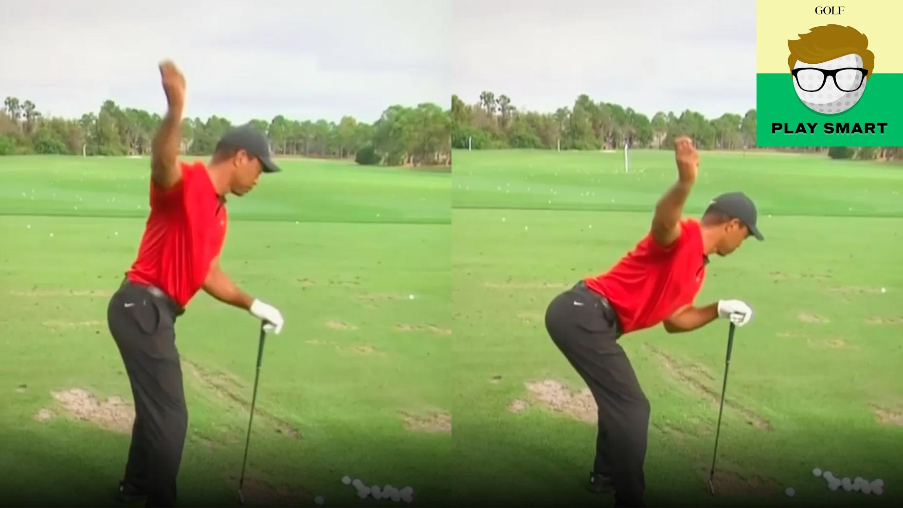 A stylish warmup routine of Tiger Woods Golf SWING 24/7 Golf SWING 24/7