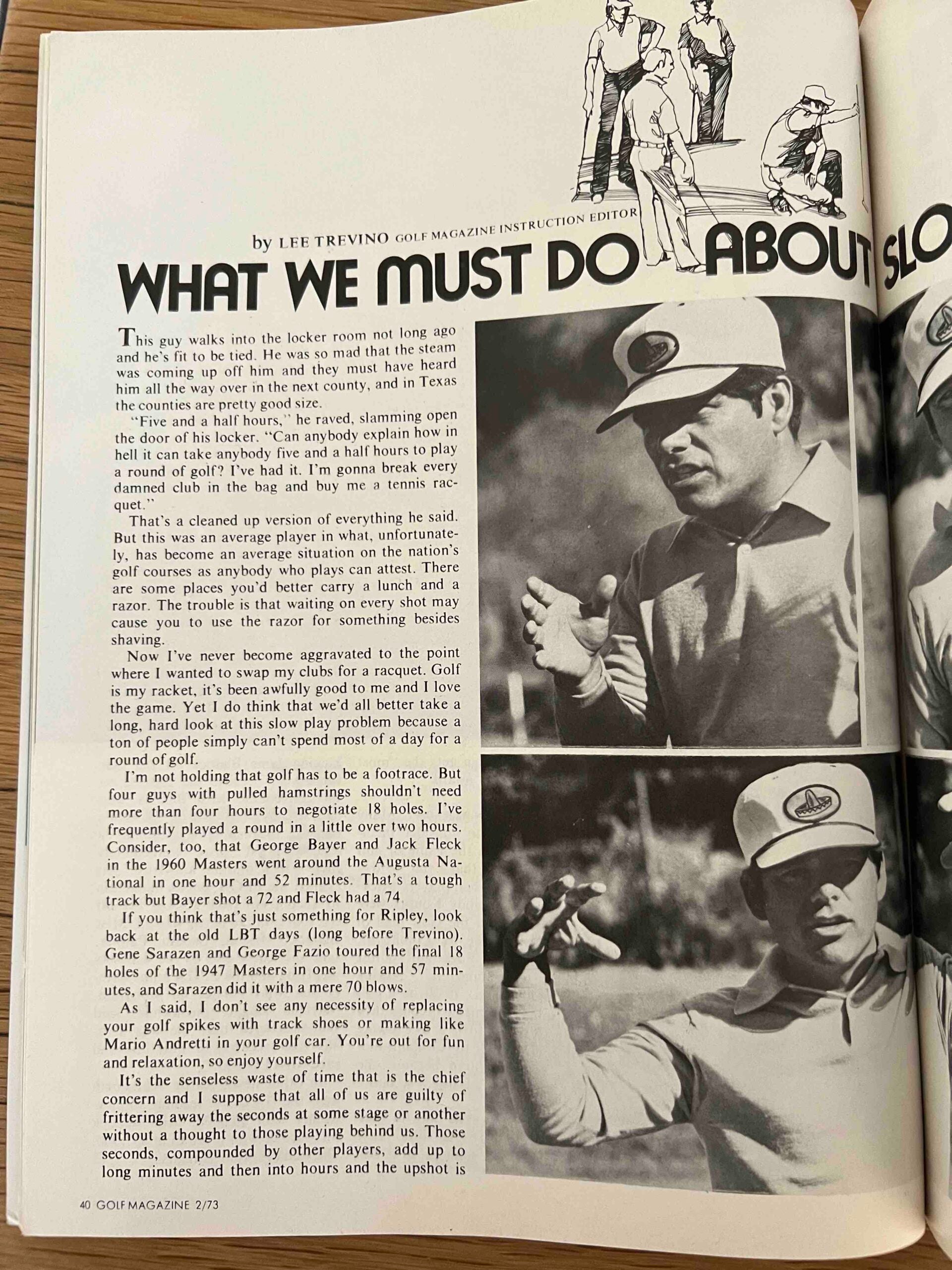 Lee Trevino ‘declared war on slow play’ in 1973. Would his 10 solutions ...