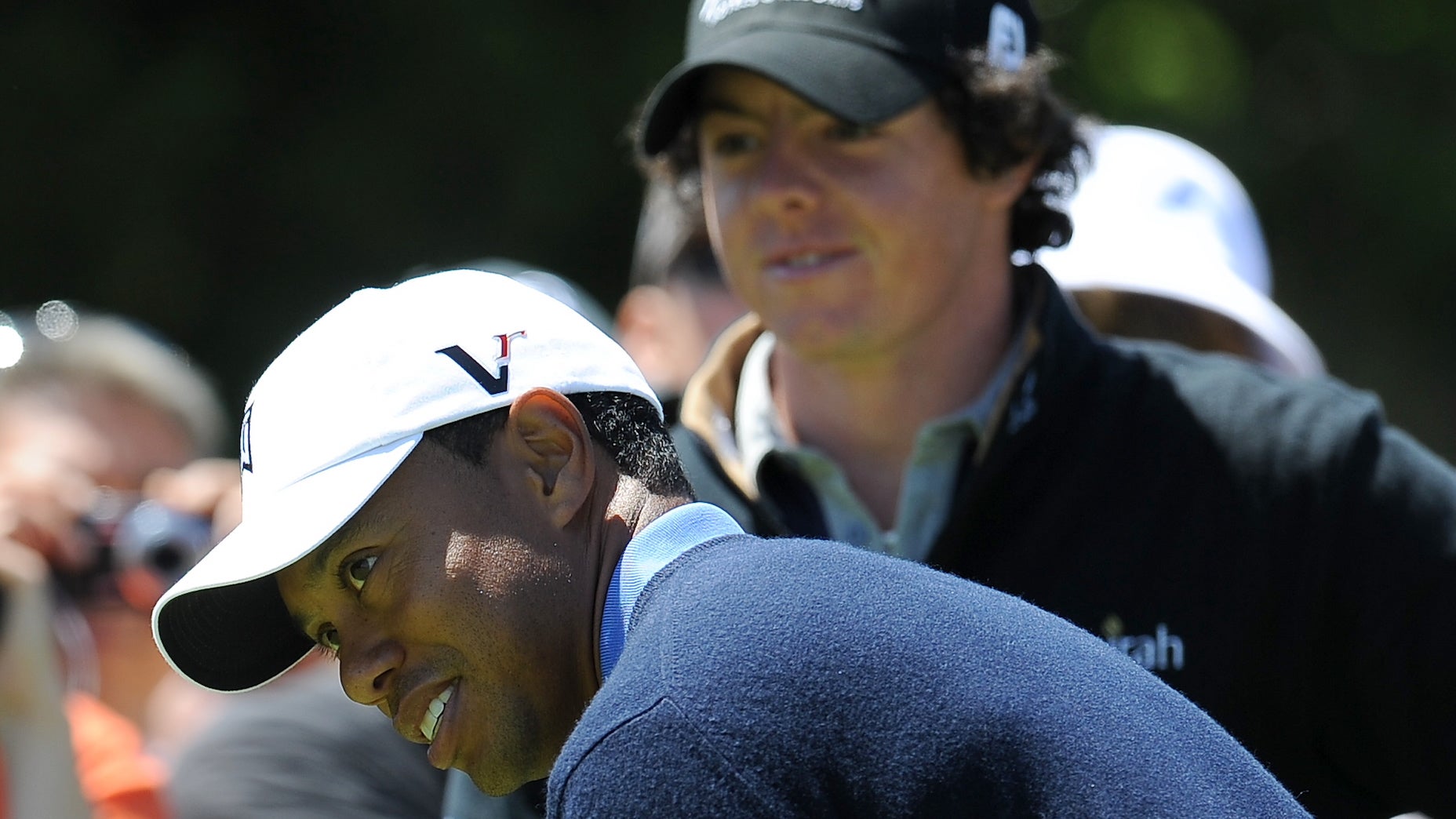 Rory McIlroy and Tiger Woods in 2010, four years after they first played in the same event.