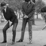 The Beatles playing golf