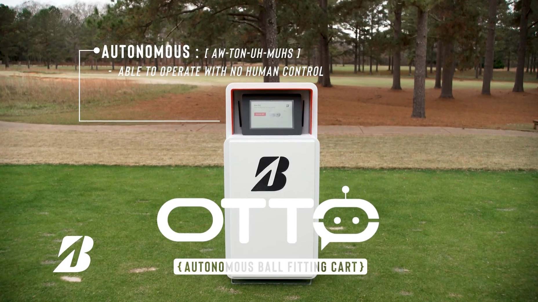 Bridgestone Golf's OTTO golf ball fitting robot on golf course