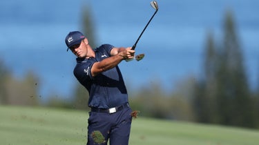 Bryson DeChambeau hits shot during PGA Tour tournament